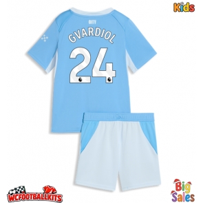 Manchester City Josko Gvardiol #24 Replica Home Stadium Kit for Kids 2026-27 Short Sleeve (+ pants)